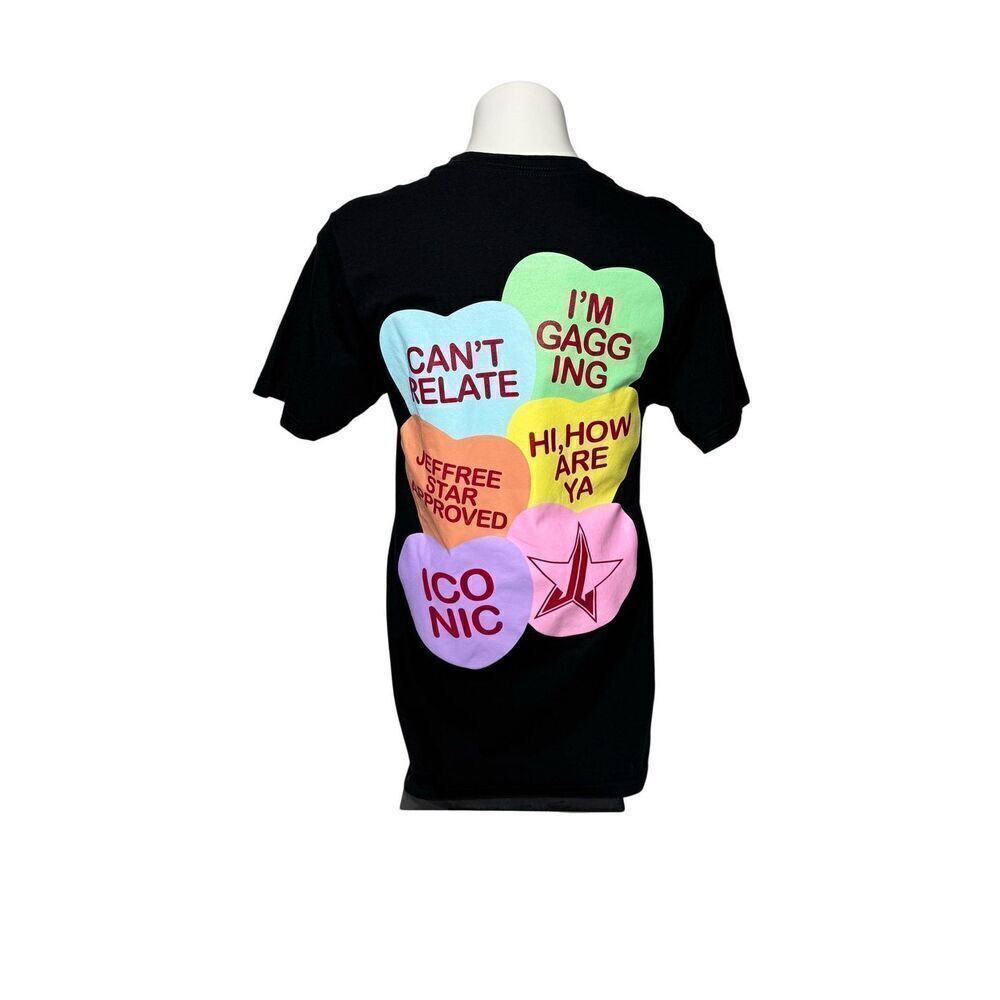 Jeffree Star black Valentine’s Day candy hearts t shirt size S